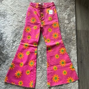 Free People flower power flare jeans